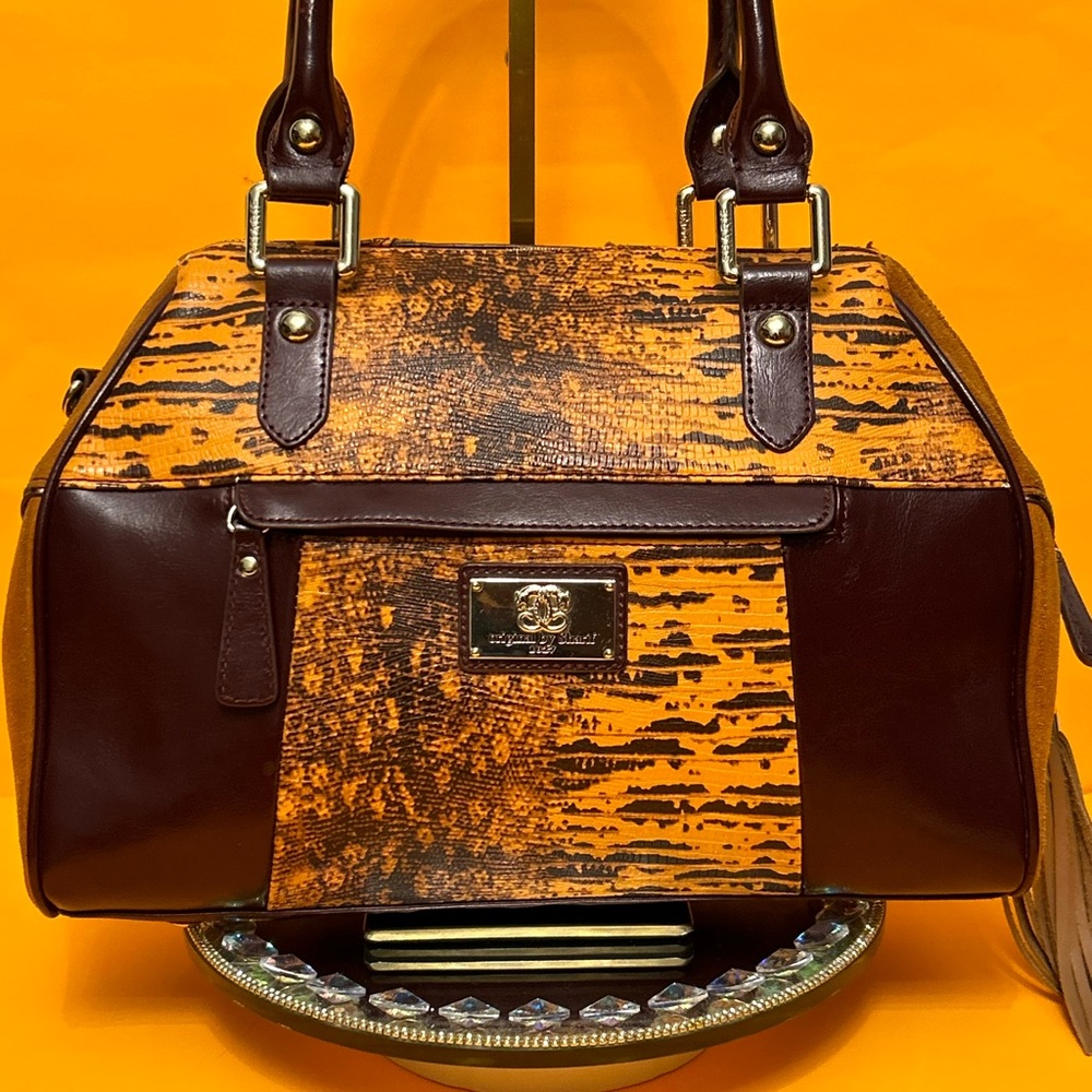 Sharif Brown and Orange Satchel